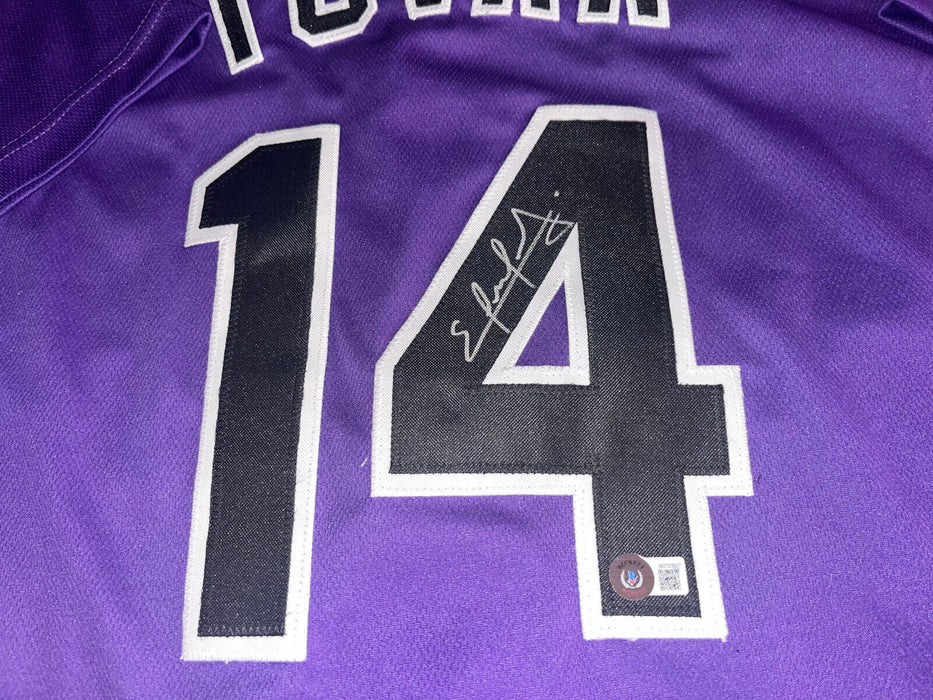 Ezequiel Tovar Rockies Signed Custom Purple Jersey Beckett COA