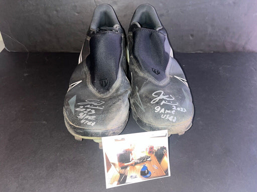 Nelson Rada Angels Auto Signed 2023 Game Used Cleats Spikes Beckett Holo .
