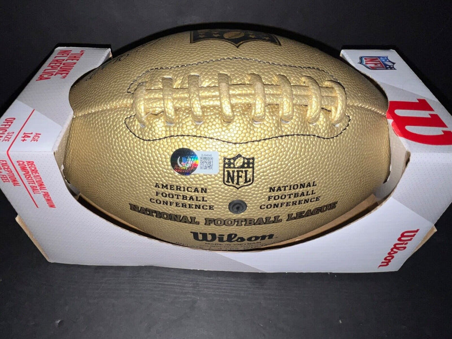 Dick Butkus Bears Signed NFL Gold Football Beckett HOF 79 & 8 x Pro Bowl .