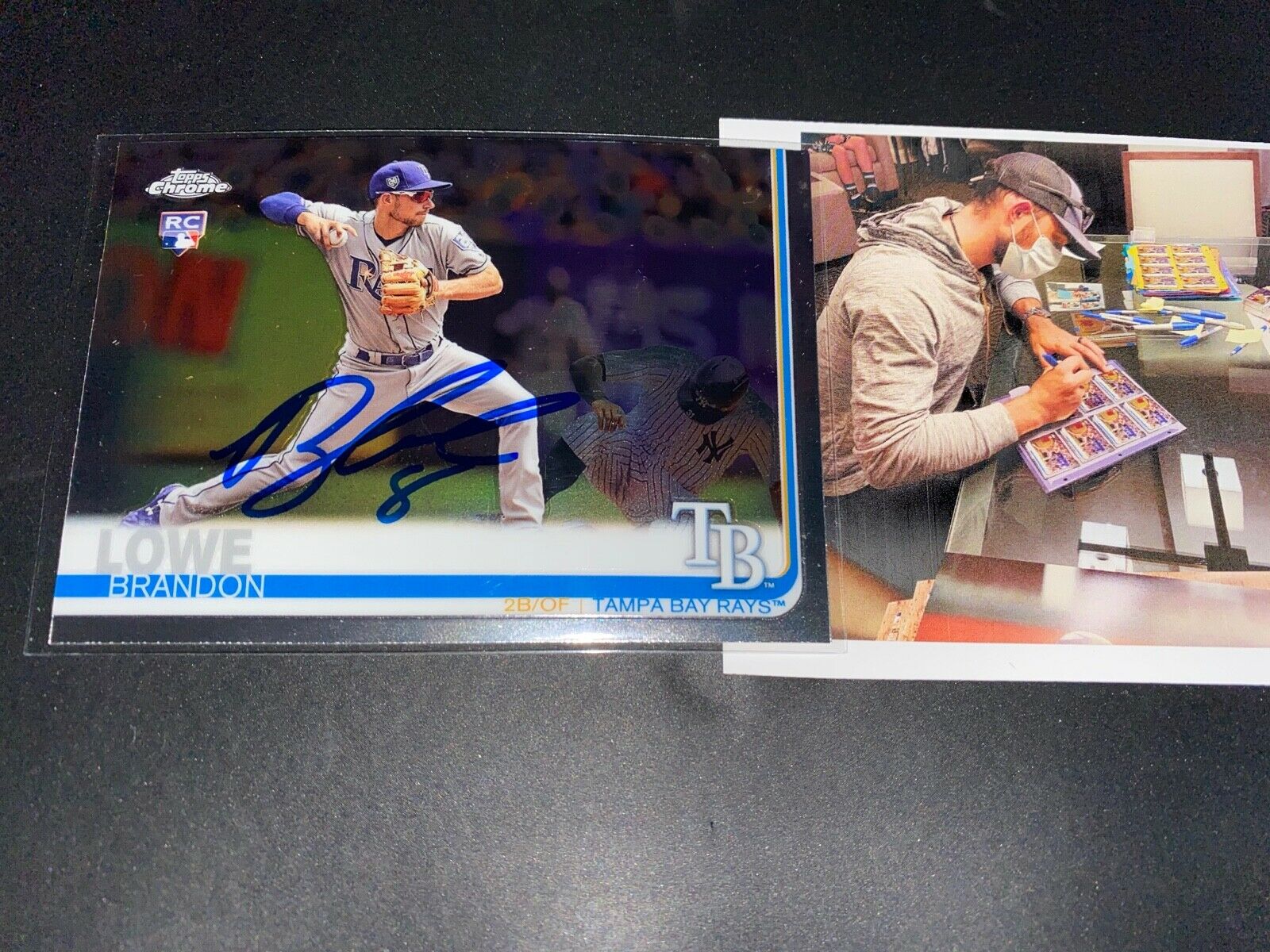 Brandon Lowe Tampa Bay Rays Autographed Signed 2019 Topps Chrome ROOKIE