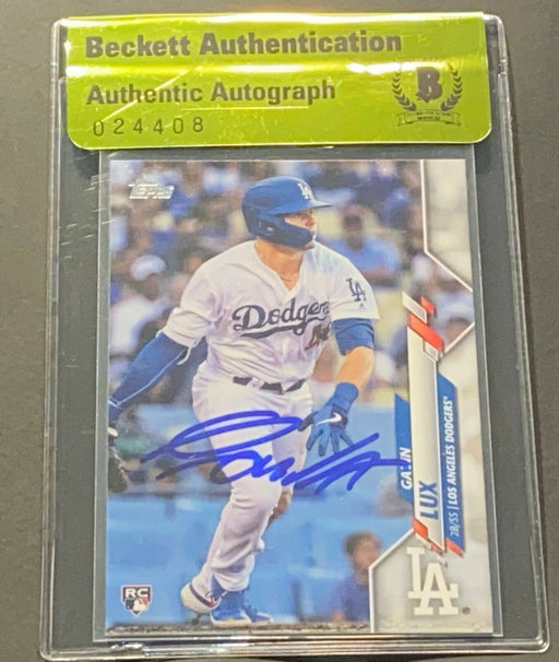 Gavin Lux Los Angeles Dodgers Auto Signed 2020 Topps ROOKIE BECKETT BAS ...