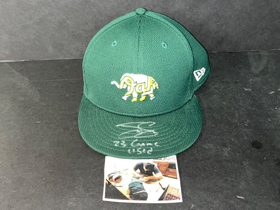 Tyler Soderstrom Oakland A's Auto Signed 2023 Game Used Hat Beckett *