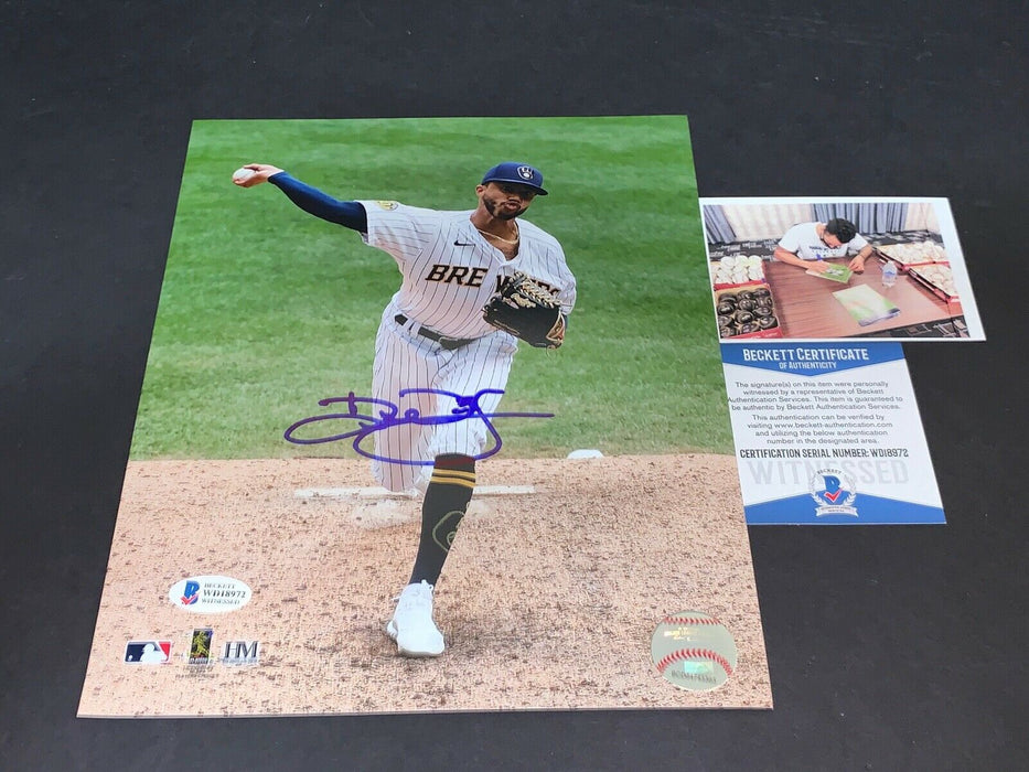Devin Williams Brewers Autographed Signed 8x10 Photo Beckett WITNESS COA a