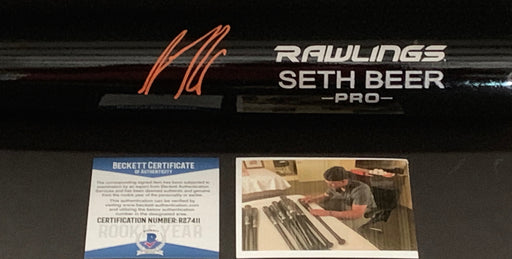 Seth Beer Arizona Diamondbacks Autographed Signed Engraved Black Bat Proof Orange Beckett ROOKIE COA