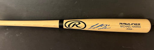Michael Harris Atlanta Braves Autographed Signed Engraved Bat Blonde Beckett COA