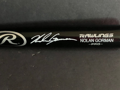Nolan Gorman St Louis Cardinals Autographed Signed Engraved Bat JSA WITNESS COA Black