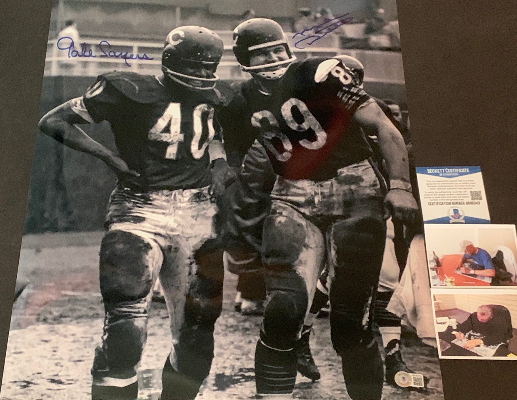 Mike Ditka Gale Sayers Chicago Bears Autographed Signed 16x20 6 Touchdown Game Beckett COA